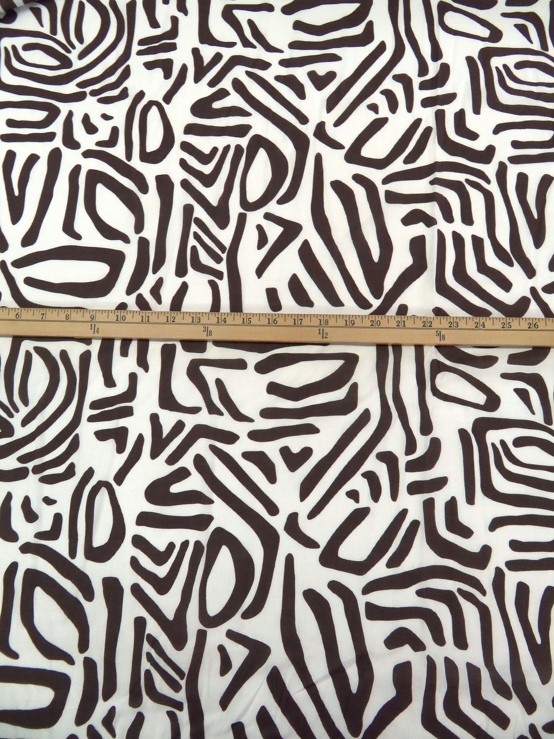 Cola/White 100% Cotton Abstract Animal Print Voile - Imported From Italy - 56W