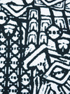 Dark Gunmetal/White 100% Cotton Tribal Print Voile - Imported From Italy - 58W