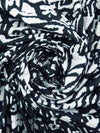 Dark Gunmetal/White 100% Cotton Tribal Print Voile - Imported From Italy - 58W