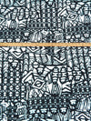 Dark Gunmetal/White 100% Cotton Tribal Print Voile - Imported From Italy - 58W