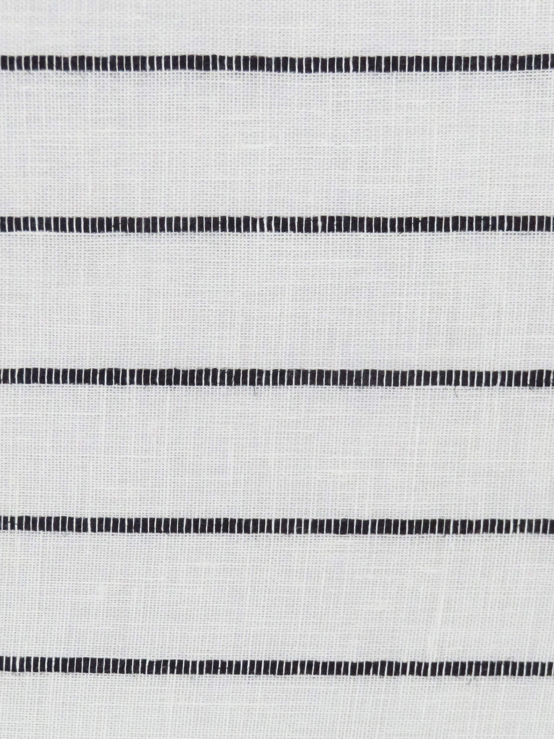 Salt White/Black 100% Linen Horizontal Stripe Weave Sheer Woven - European Mill - 60W