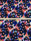Marigold/Imperial Blue/French Rose/Multi 100% Polyester Abstract Print Satin Faced Chiffon - Imported From Italy - 57W