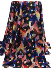 Marigold/Imperial Blue/French Rose/Multi 100% Polyester Abstract Print Satin Faced Chiffon - Imported From Italy - 57W