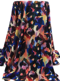 Marigold/Imperial Blue/French Rose/Multi 100% Polyester Abstract Print Satin Faced Chiffon - Imported From Italy - 57W