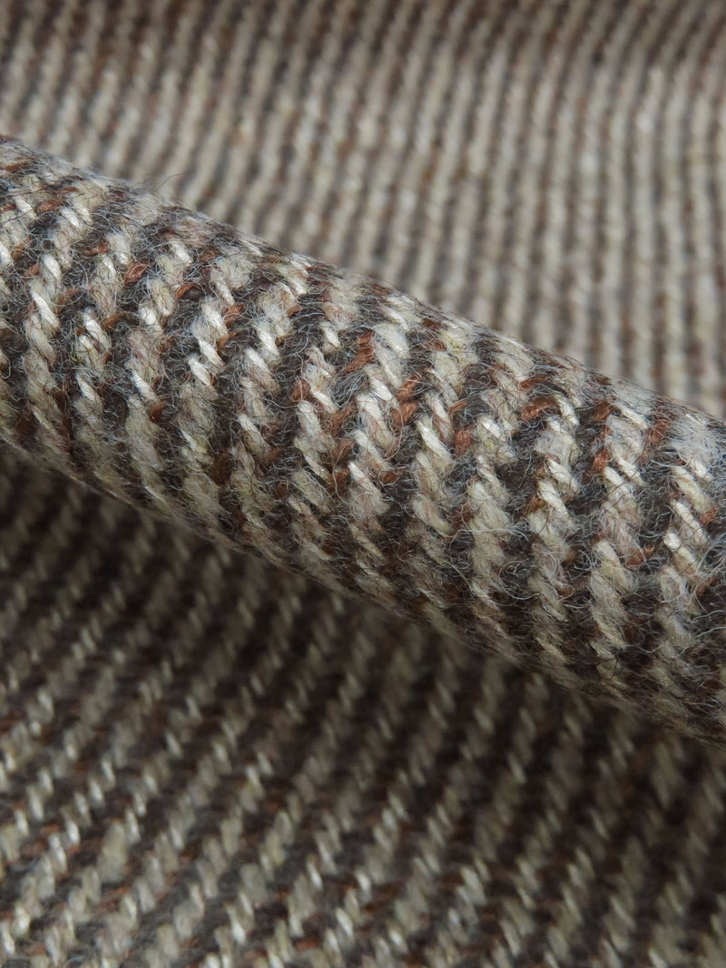 Burlap/Espresso/Chocolate/Multi Wool/Nylon Tweed Twill Heavy Suiting - NY Designer - 60W