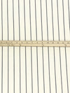 Soft Ivory/Black 100% Worsted Wool Vertical Stripe Yarn-Dyed Suiting - NY Designer - 59W