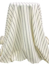 Soft Ivory/Black 100% Worsted Wool Vertical Stripe Yarn-Dyed Suiting - NY Designer - 59W