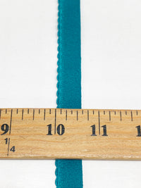 5/8" Teal Blue Plush Scalloped Edge Elastic