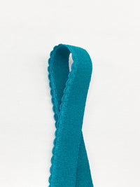 5/8" Teal Blue Plush Scalloped Edge Elastic