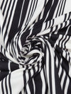 Black/White Polyester/Lycra Vertical Stripe Print Ponte Knit 60W