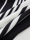 Black/White Polyester/Lycra Vertical Stripe Print Ponte Knit 60W