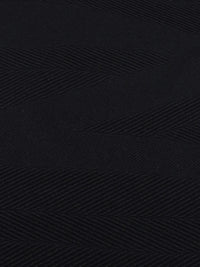 Black Polyester/Lycra Abstract Ribbed Streak Design Double Knit 50W