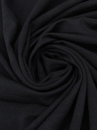 Black Polyester/Lycra Abstract Ribbed Streak Design Double Knit 50W