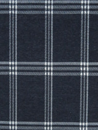 Space Blue/Ghost White Polyester/Lycra Plaid Design Double Knit 58W