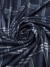 Space Blue/Ghost White Polyester/Lycra Plaid Design Double Knit 58W