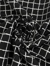 Black/White Rayon/Nylon/Lycra Rugged Grid Print Stretch Bengaline Suiting 58W