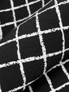 Black/White Rayon/Nylon/Lycra Rugged Grid Print Stretch Bengaline Suiting 58W