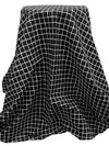 Black/White Rayon/Nylon/Lycra Rugged Grid Print Stretch Bengaline Suiting 58W