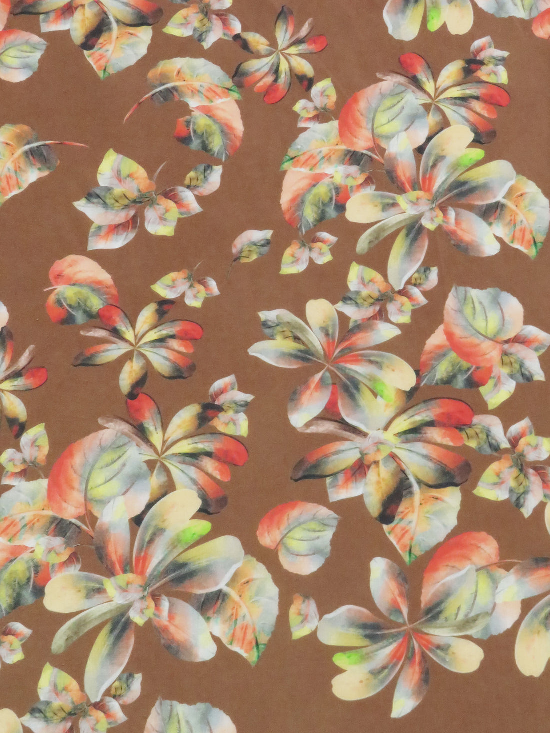 Willow Brown/Dusty Mango/Citron/Multi 100% Cotton Floral Print Lawn 42W