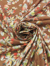 Willow Brown/Dusty Mango/Citron/Multi 100% Cotton Floral Print Lawn 42W