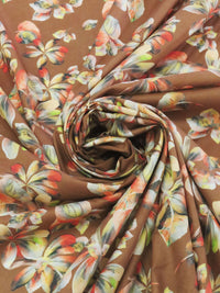 Willow Brown/Dusty Mango/Citron/Multi 100% Cotton Floral Print Lawn 42W