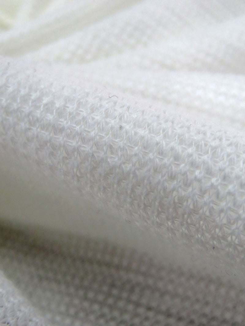 White 100% Cotton Slubbed Thermal Knit 46W