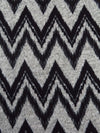 Gray Cloud/Black Polyester/Lycra Chevron Weave Hacci Sweater Knit 52W