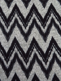 Gray Cloud/Black Polyester/Lycra Chevron Weave Hacci Sweater Knit 52W