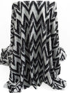 Gray Cloud/Black Polyester/Lycra Chevron Weave Hacci Sweater Knit 52W