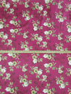 Deep Raspberry/Golden Sage/Vanilla/Multi 100% Cotton Floral Print Sateen Shirting 42W