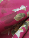 Deep Raspberry/Golden Sage/Vanilla/Multi 100% Cotton Floral Print Sateen Shirting 42W
