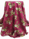 Deep Raspberry/Golden Sage/Vanilla/Multi 100% Cotton Floral Print Sateen Shirting 42W