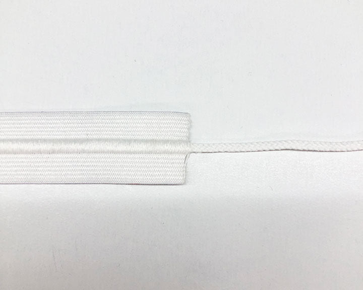 1 1/4" White Drawstring Cord Elastic