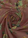Tuscan Red/Cinnamon/Asparagus/Multi 100% Cotton Floral Rose Print Lawn 43W