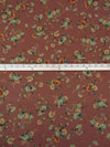 Tuscan Red/Cinnamon/Asparagus/Multi 100% Cotton Floral Rose Print Lawn 43W