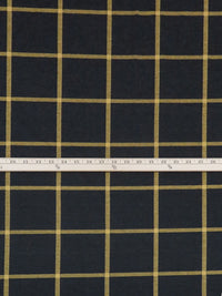 Black/Goldenrod Polyester/Rayon/Lycra Plaid Weave Double Knit 58W