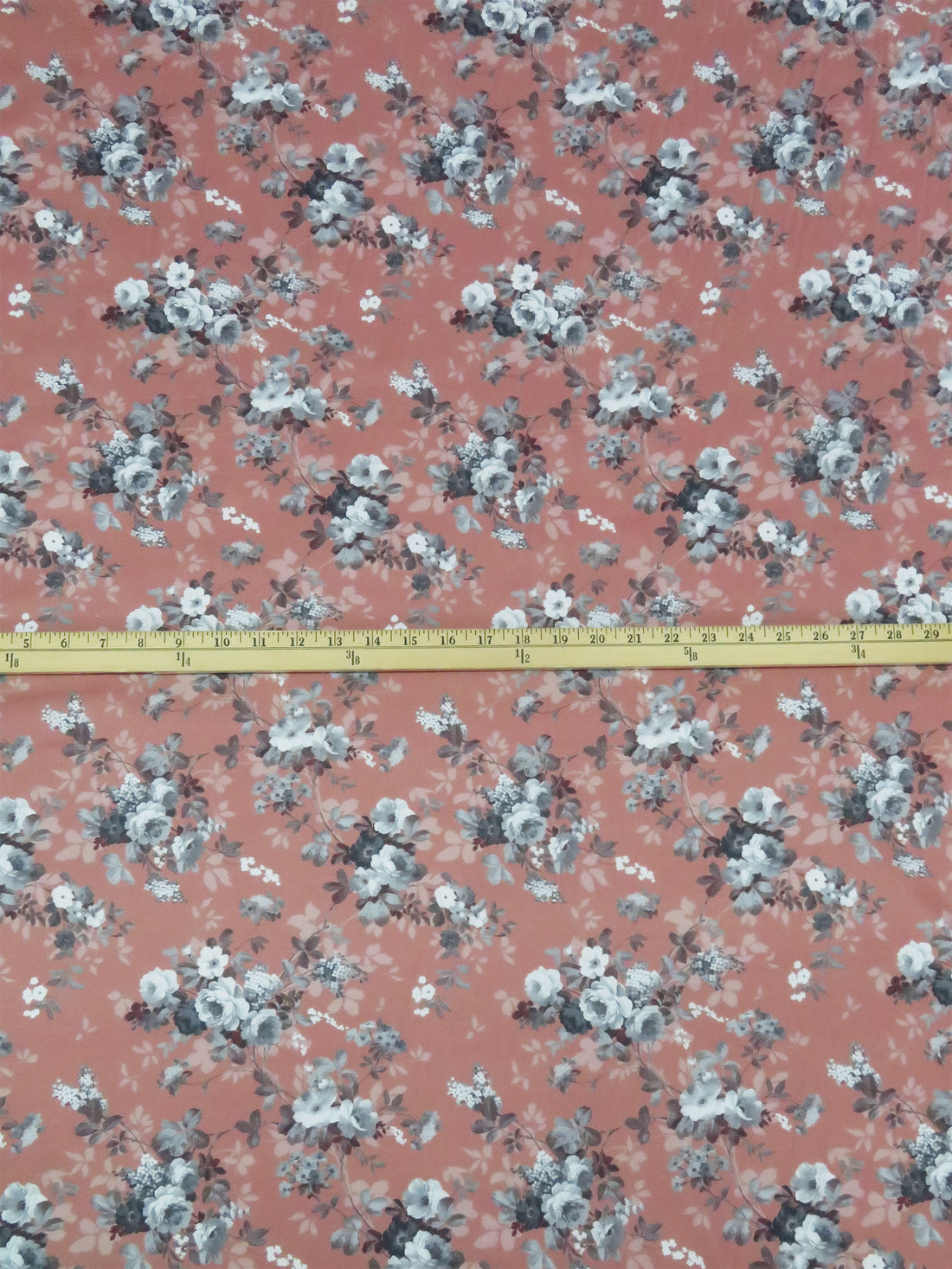 Dark Rose/Iron Gray/Ghost White/Multi 100% Cotton Floral Bunches Print Lawn 43W