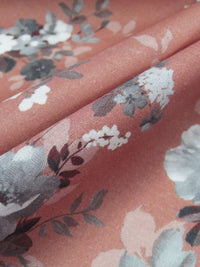 Dark Rose/Iron Gray/Ghost White/Multi 100% Cotton Floral Bunches Print Lawn 43W