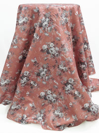 Dark Rose/Iron Gray/Ghost White/Multi 100% Cotton Floral Bunches Print Lawn 43W