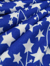 Cobalt/White Polyester/Lycra Star Print DTY Knit 60W