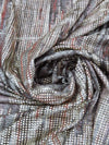 Aluminum Gray/Pale Gold/Orchid Pink/Multi Polyester/Lycra Distressed Look Foil Print On Space-Dyed Knit - NY Designer - 54W