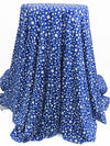 Cobalt/White Polyester/Lycra Star Print DTY Knit 60W