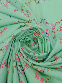 Pale Ocean Green/French Pink/Deep Indigo/Multi 100% Cotton Small Floral Print Lawn 42W