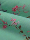 Pale Ocean Green/French Pink/Deep Indigo/Multi 100% Cotton Small Floral Print Lawn 42W
