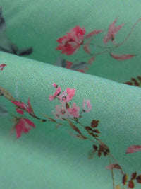 Pale Ocean Green/French Pink/Deep Indigo/Multi 100% Cotton Small Floral Print Lawn 42W