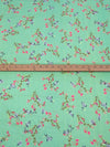 Pale Ocean Green/French Pink/Deep Indigo/Multi 100% Cotton Small Floral Print Lawn 42W