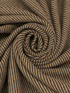 Dark Tan/Dark Walnut Wool/Nylon Wide Twill Coating - NY Designer - 58W