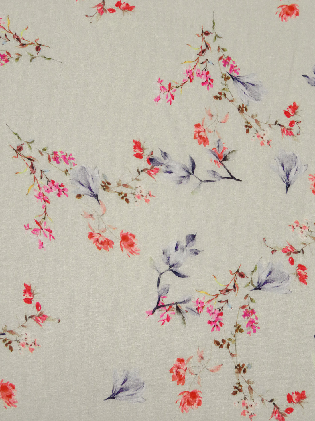 Pastel Gray/Jasper Red/French Rose/Multi 100% Cotton Small Floral Print Lawn 43W