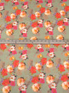 Willow Leaf/Saffron/French Rose/Multi 100% Cotton Floral Print Lawn 42W