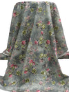 Dolphin Gray/Brass/Dusty Pink/Multi 100% Cotton Floral Print Lawn 43W